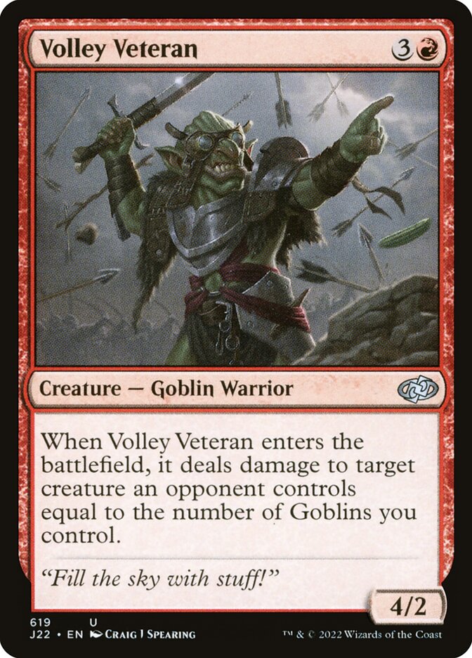 MTG Card Title: Volley Veteran J22/619