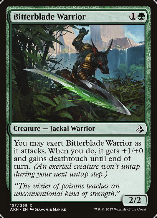MTG Card Title: Bitterblade Warrior AKH/157
