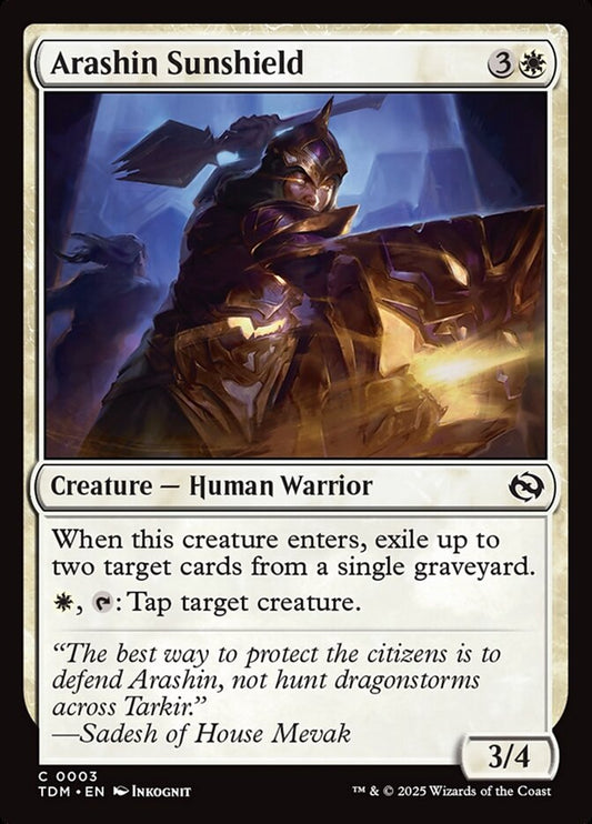 MTG Card Title: Arashin Sunshield TDM/3