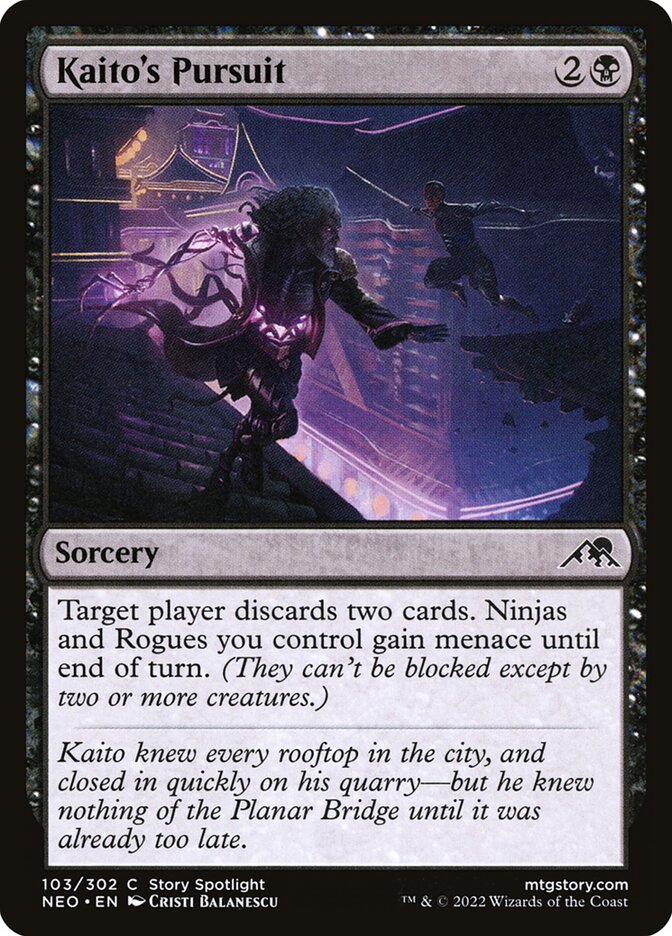 MTG Card Title: Kaito's Pursuit NEO/103