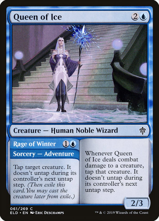 MTG Card Title: Queen of Ice // Rage of Winter ELD/61