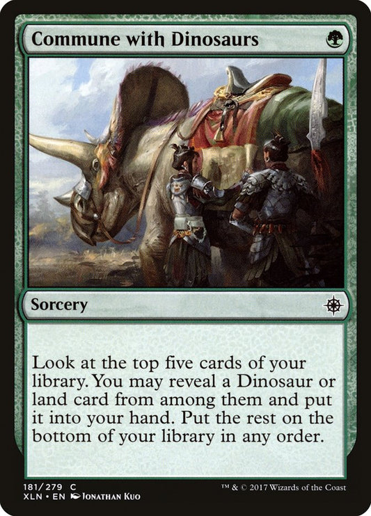 MTG Card Title: Commune with Dinosaurs XLN/181