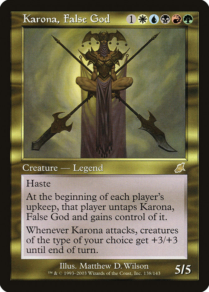 MTG Card Title: Karona, False God SCG/138