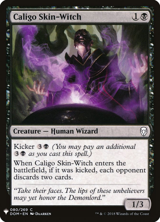MTG Card Title: Caligo Skin-Witch PLST/DOM-80