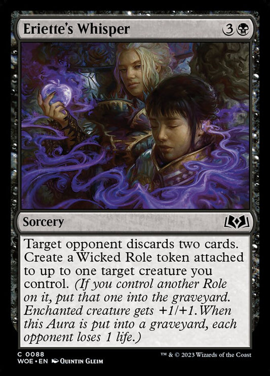 MTG Card Title: Eriette's Whisper WOE/88