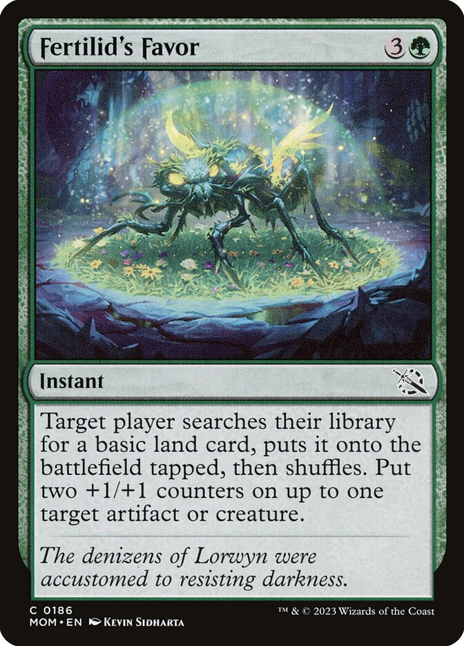 MTG Card Title: Fertilid's Favor MOM/186