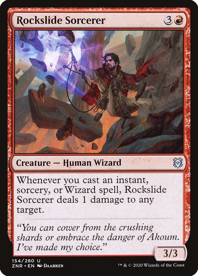 MTG Card Title: Rockslide Sorcerer ZNR/154