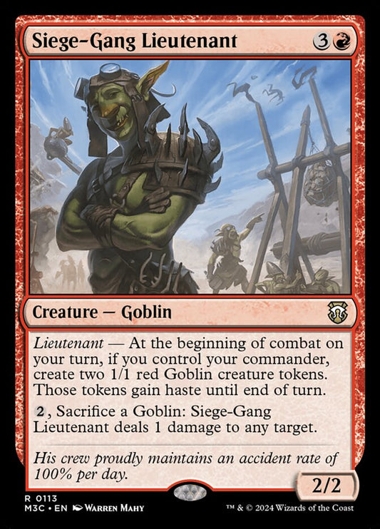 MTG Card Title: Siege-Gang Lieutenant M3C/113