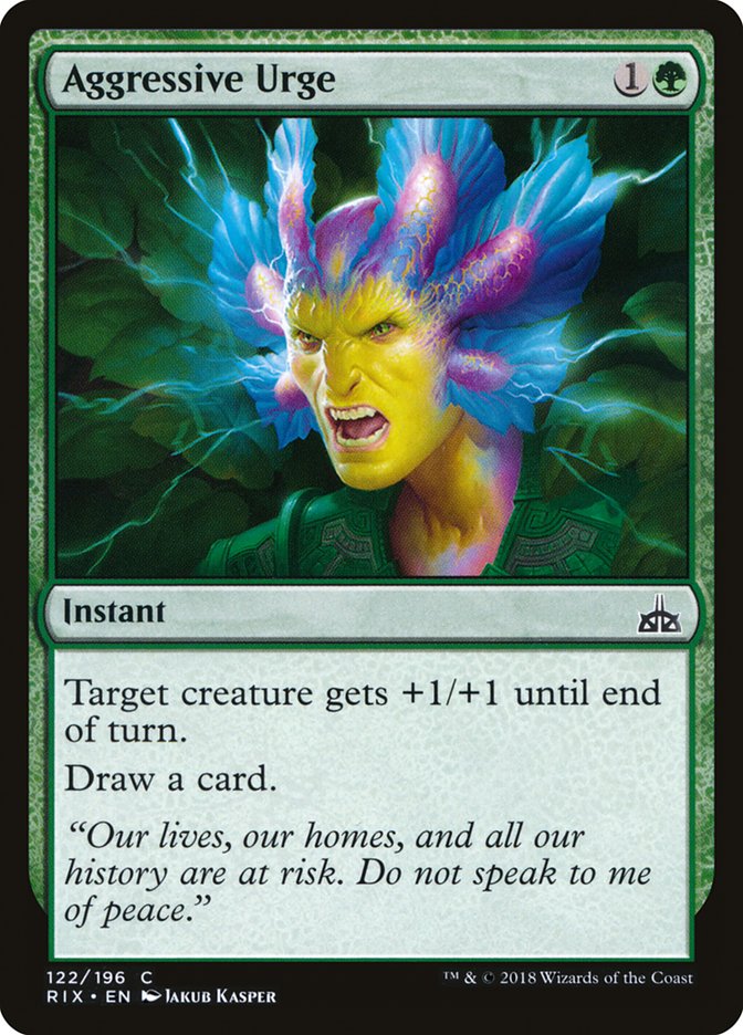 MTG Card Title: Aggressive Urge RIX/122