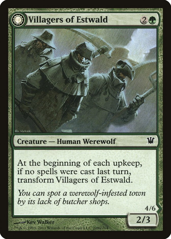 MTG Card Title: Villagers of Estwald // Howlpack of Estwald ISD/209