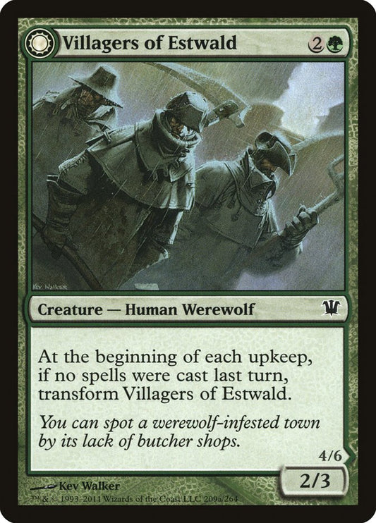 MTG Card Title: Villagers of Estwald // Howlpack of Estwald ISD/209