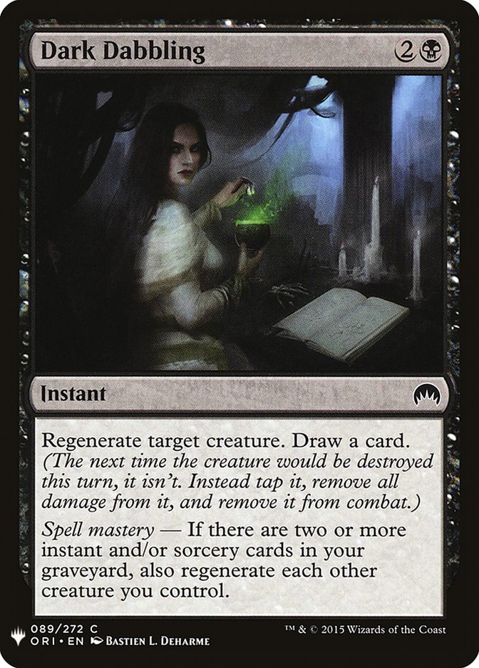 MTG Card Title: Dark Dabbling PLST/ORI-89