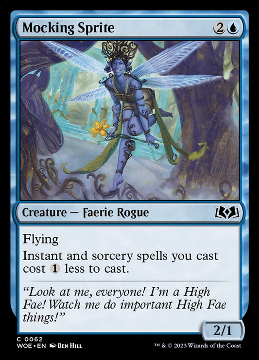 MTG Card Title: Mocking Sprite WOE/62