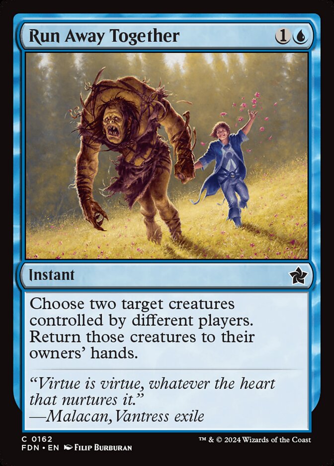 MTG Card Title: Run Away Together FDN/162