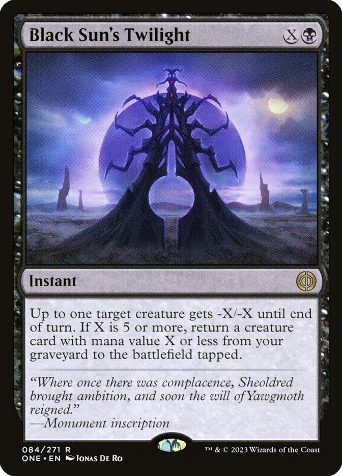 MTG Card Title: Black Sun's Twilight ONE/84
