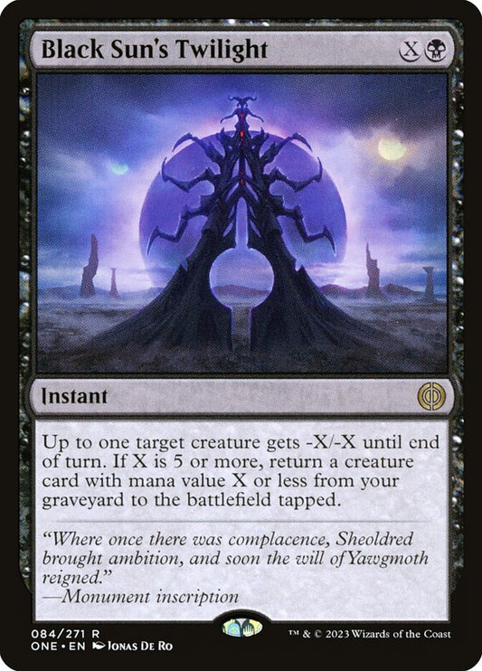 MTG Card Title: Black Sun's Twilight ONE/84