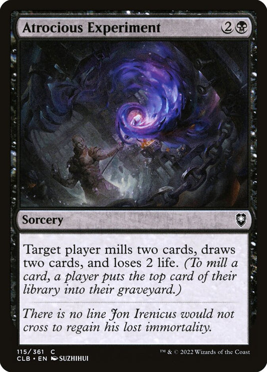 MTG Card Title: Atrocious Experiment CLB/115