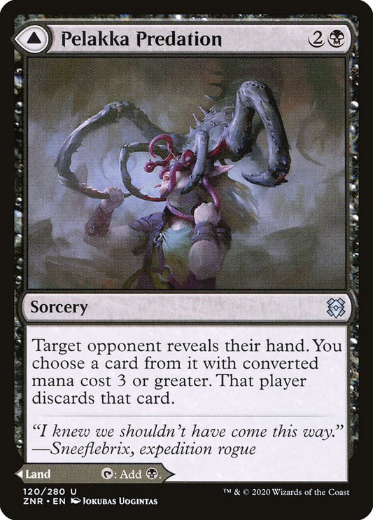 MTG Card Title: Pelakka Predation // Pelakka Caverns ZNR/120