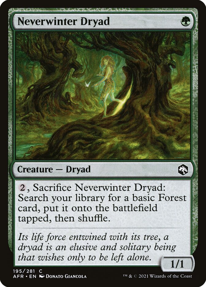 MTG Card Title: Neverwinter Dryad AFR/195