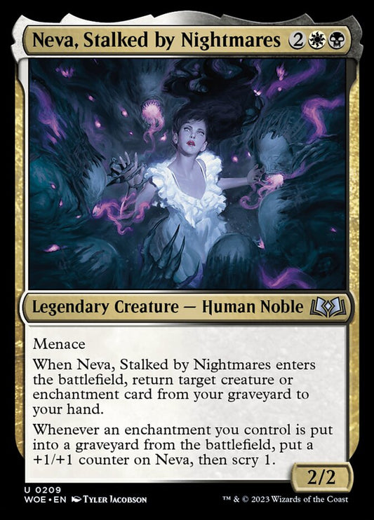 MTG Card Title: Neva, Stalked by Nightmares WOE/209