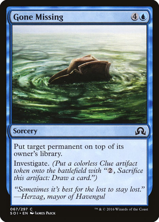 MTG Card Title: Gone Missing SOI/67
