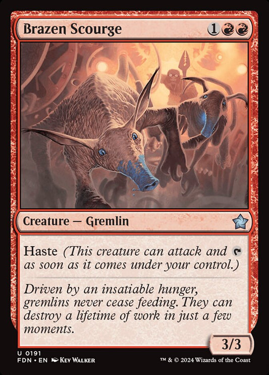 MTG Card Title: Brazen Scourge FDN/191