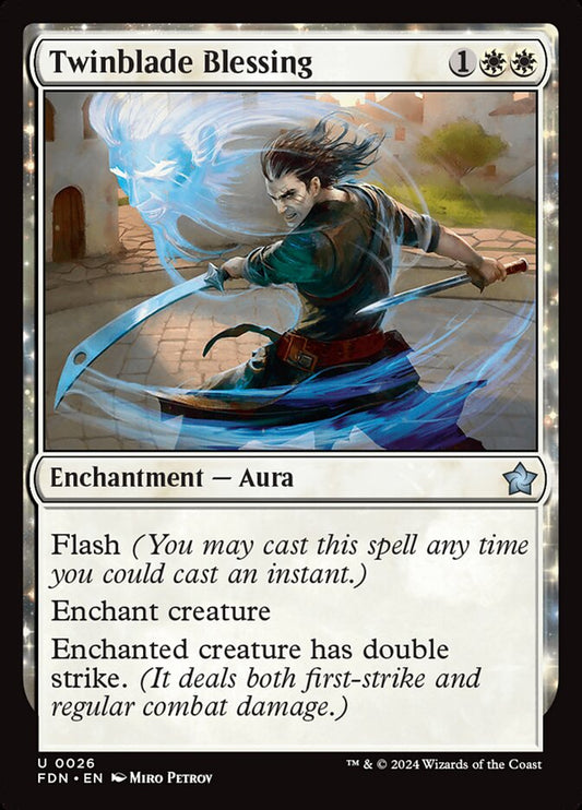 MTG Card Title: Twinblade Blessing FDN/26