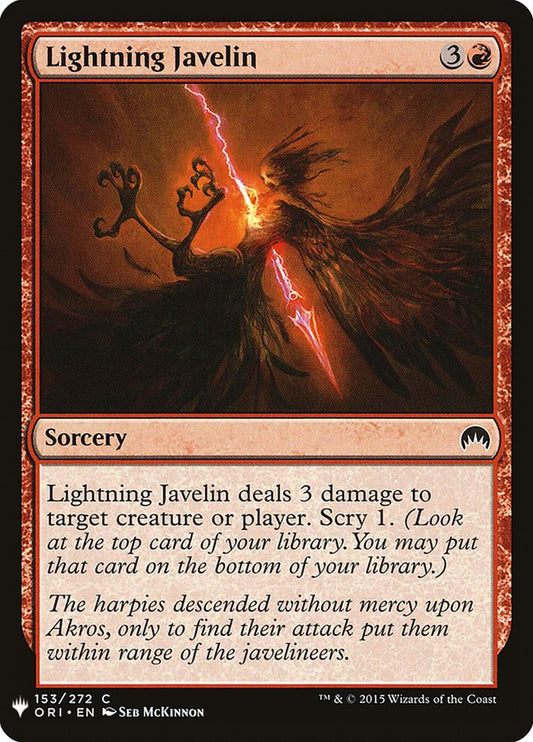 MTG Card Title: Lightning Javelin PLST/ORI-153