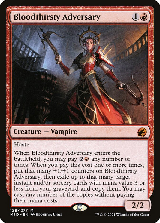 MTG Card Title: Bloodthirsty Adversary MID/129
