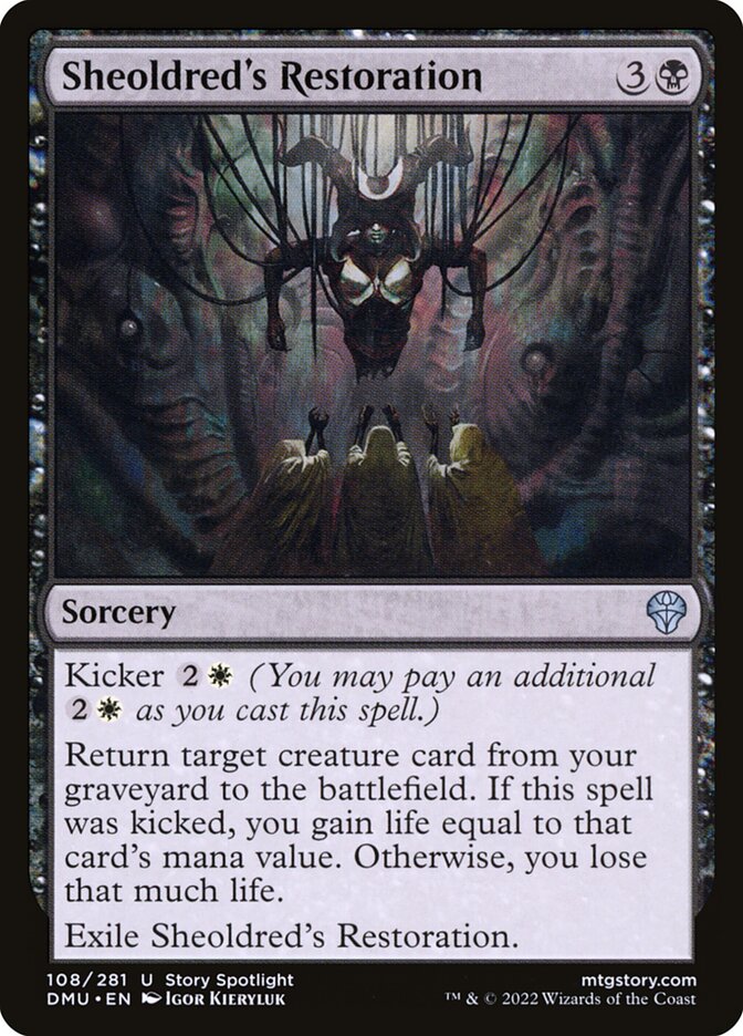 MTG Card Title: Sheoldred's Restoration DMU/108