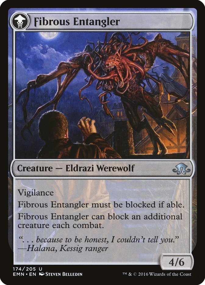 Tangleclaw Werewolf // Fibrous Entangler EMN/174