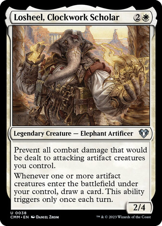 MTG Card Title: Losheel, Clockwork Scholar CMM/38