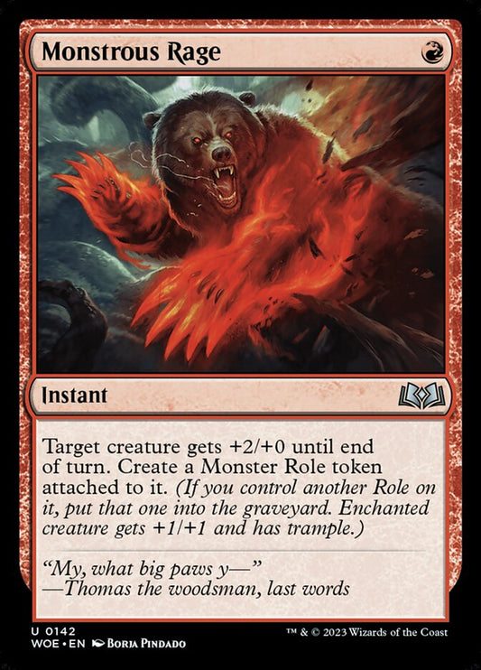 MTG Card Title: Monstrous Rage WOE/142