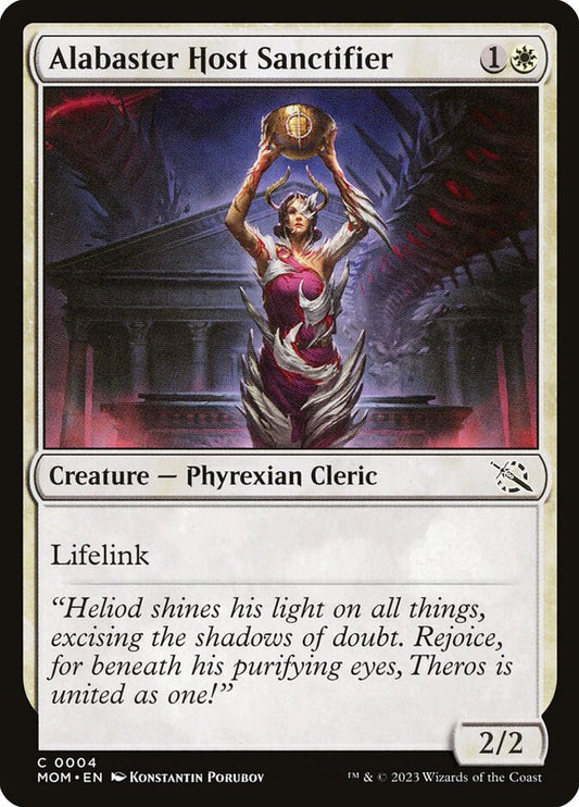 MTG Card Title: Alabaster Host Sanctifier MOM/4