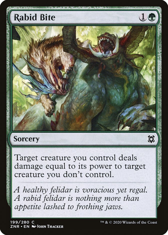 MTG Card Title: Rabid Bite ZNR/199