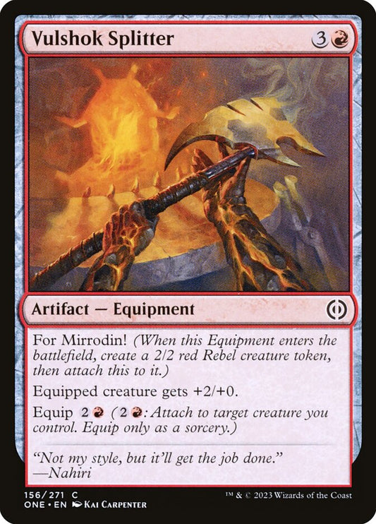 MTG Card Title: Vulshok Splitter ONE/156