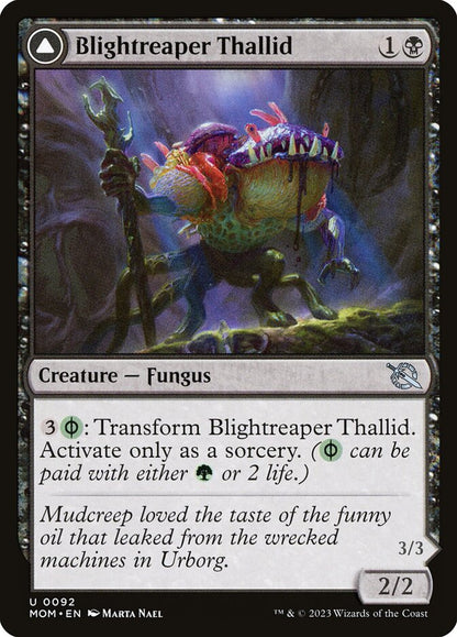 MTG Card Title: Blightreaper Thallid // Blightsower Thallid MOM/92