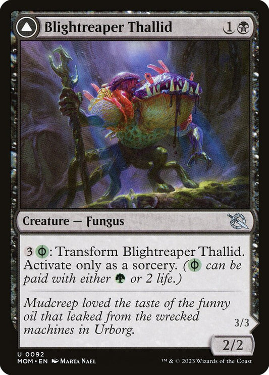 MTG Card Title: Blightreaper Thallid // Blightsower Thallid MOM/92