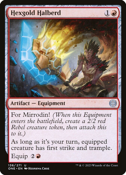 MTG Card Title: Hexgold Halberd ONE/136