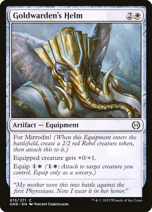 MTG Card Title: Goldwarden's Helm ONE/13