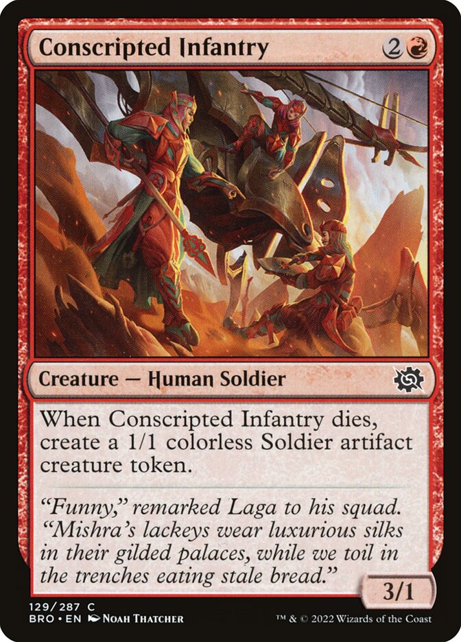MTG Card Title: Conscripted Infantry BRO/129
