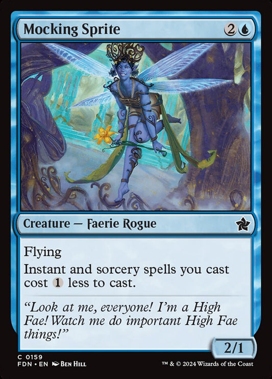 MTG Card Title: Mocking Sprite FDN/159