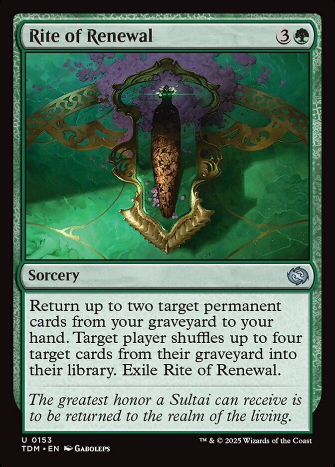 MTG Card Title: Rite of Renewal TDM/153
