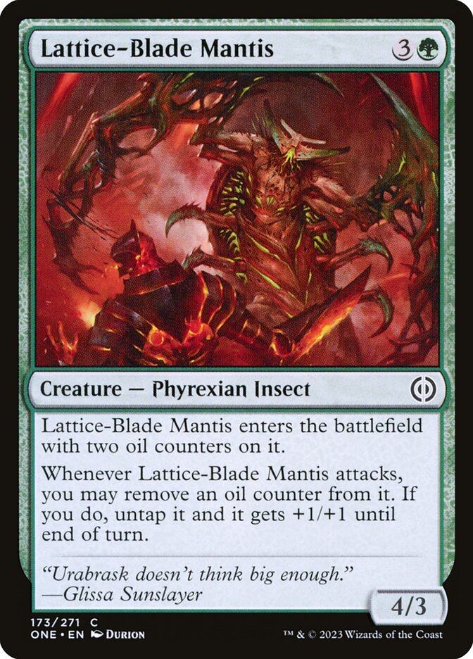 MTG Card Title: Lattice-Blade Mantis ONE/173