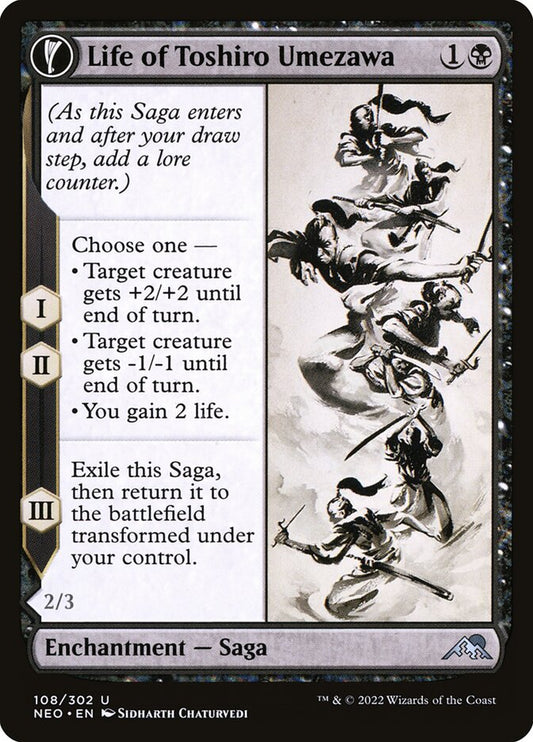 MTG Card Title: Life of Toshiro Umezawa // Memory of Toshiro NEO/108