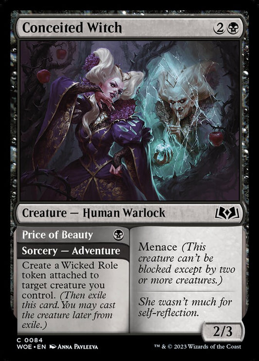 MTG Card Title: Conceited Witch // Price of Beauty WOE/84