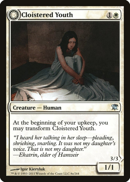 MTG Card Title: Cloistered Youth // Unholy Fiend ISD/8