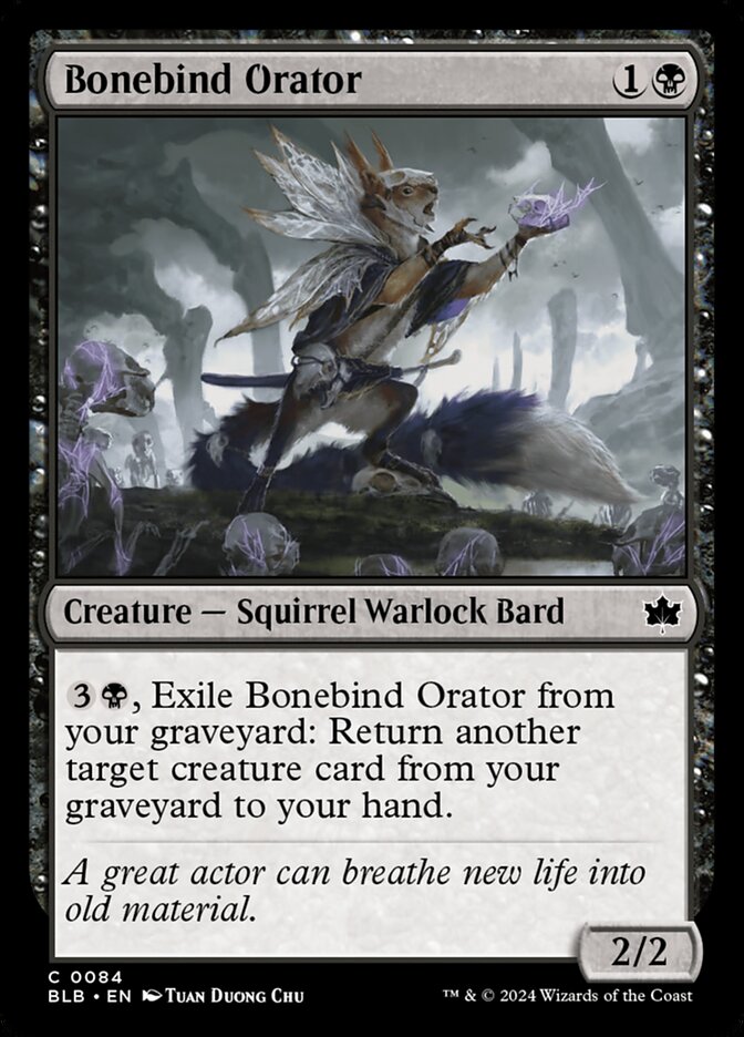 MTG Card Title: Bonebind Orator BLB/84