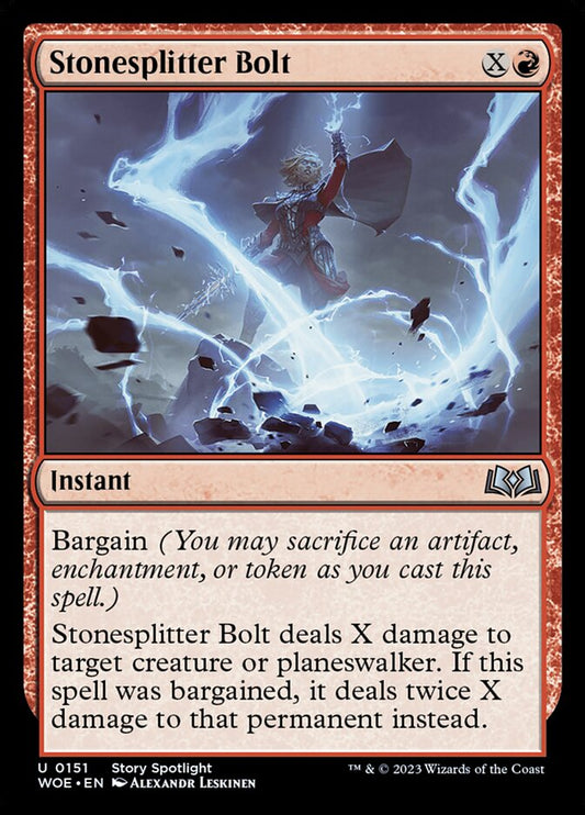 MTG Card Title: Stonesplitter Bolt WOE/151