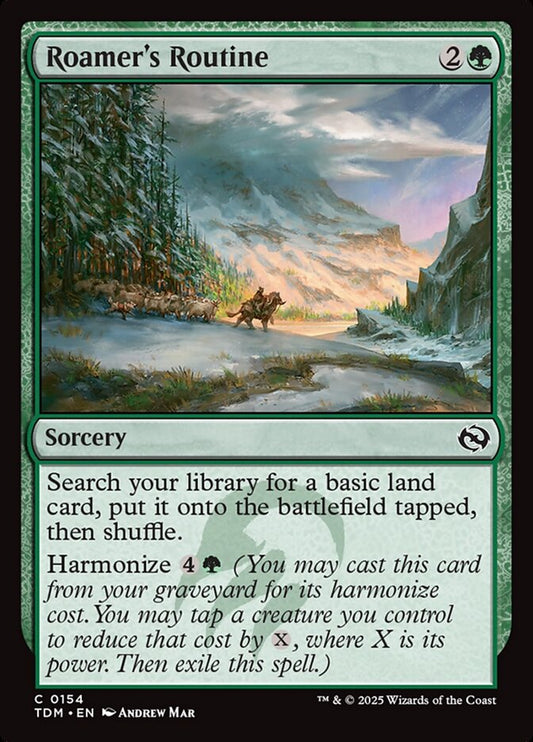MTG Card Title: Roamer's Routine TDM/154